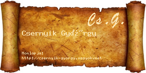 Csernyik György névjegykártya