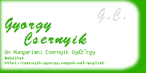 gyorgy csernyik business card